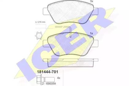 Icer 181444-701 Brake pads