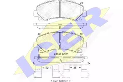 Icer 182082 Колодки гальмівні Icer 182082 Колодки гальмівні