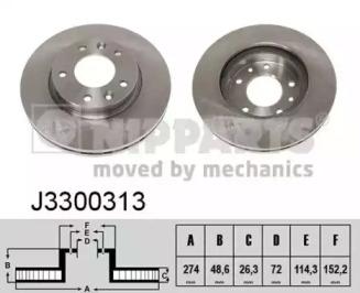Nipparts J3300313 Brake disc Nipparts J3300313 Brake disc