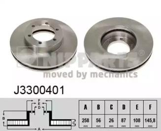 Nipparts J3300401 Brake disc Nipparts J3300401 Brake disc
