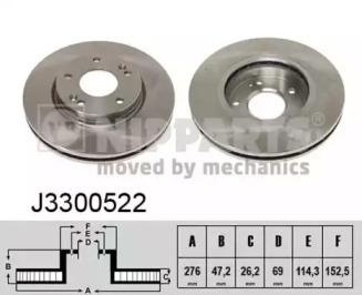 Nipparts J3300522 Brake disc Nipparts J3300522 Brake disc