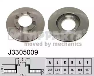 Nipparts J3305009 Brake disc Nipparts J3305009 Brake disc