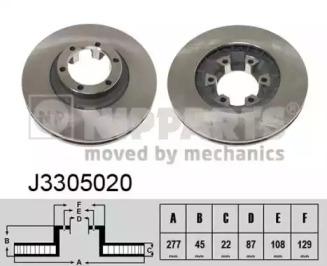 Nipparts J3305020 Brake disc