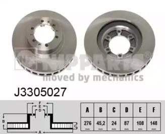 Nipparts J3305027 Brake disc Nipparts J3305027 Brake disc