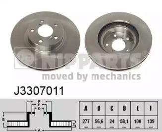 Nipparts J3307011 Brake disc Nipparts J3307011 Brake disc