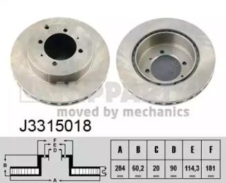 Nipparts J3315018 Brake disc