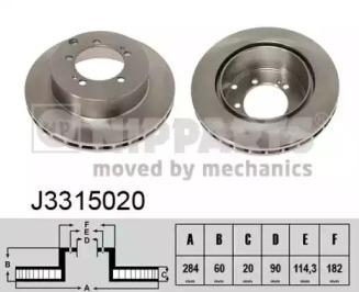 Nipparts J3315020 Brake disc Nipparts J3315020 Brake disc