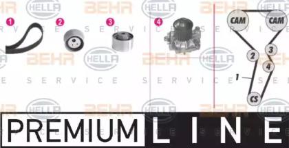 Hella 8MP 376 809-801 Комплект ременя ГРМ з водяним насосом і роликами Hella 8MP 376 809-801 Комплект ременя ГРМ з водяним насосом і роликами