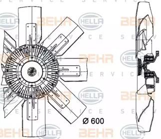 Hella 8MV 376 728-511 Fan and motor assy Hella 8MV 376 728-511 Fan and motor assy