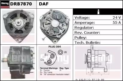 Remy DRB7870 Alternator assy Remy DRB7870 Alternator assy