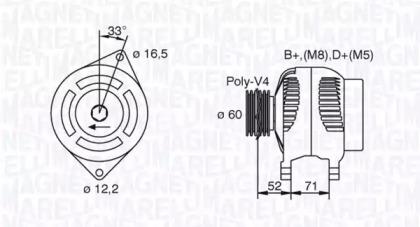 Magneti Marelli 063321608010 Alternator assy Magneti Marelli 063321608010 Alternator assy