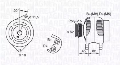 Magneti Marelli 063321616010 Alternator assy Magneti Marelli 063321616010 Alternator assy