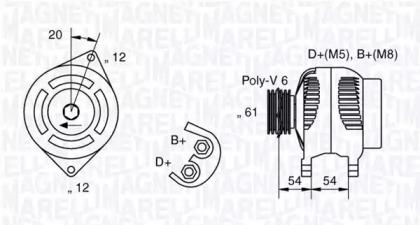Magneti Marelli 063321833010 Alternator assy Magneti Marelli 063321833010 Alternator assy