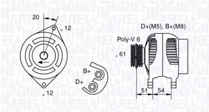 Magneti Marelli 063321862010 Alternator assy Magneti Marelli 063321862010 Alternator assy