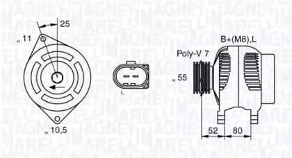 Magneti Marelli 063535250200 Alternator assy Magneti Marelli 063535250200 Alternator assy