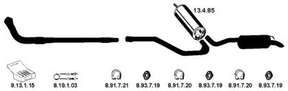 Eberspacher 222048 Глушник вихлопних газів кінцевий