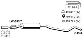 Ernst 011013 Muffler assy front Ernst 011013 Muffler assy front