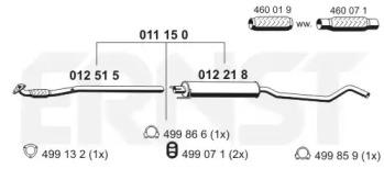 Ernst 011150 Середній глушник вихлопних газів Ernst 011150 Середній глушник вихлопних газів