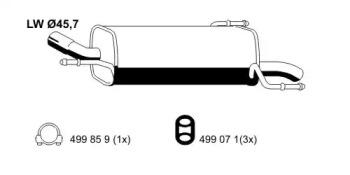 Ernst 011273 Глушник вихлопних газів кінцевий Ernst 011273 Глушник вихлопних газів кінцевий