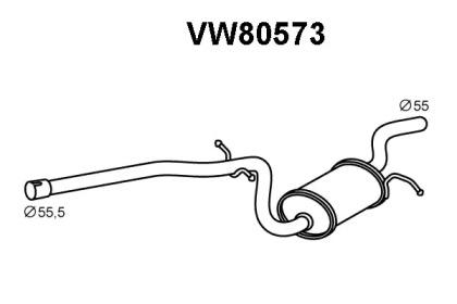 Veneporte VW80573 Muffler assy front