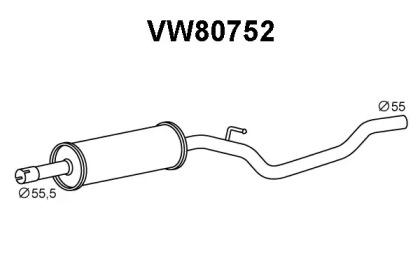 Veneporte VW80752 Средний глушитель выхлопных газов Veneporte VW80752 Средний глушитель выхлопных газов