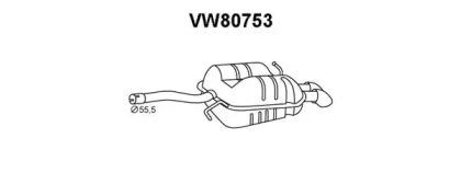 Veneporte VW80753 Глушник вихлопних газів кінцевий Veneporte VW80753 Глушник вихлопних газів кінцевий