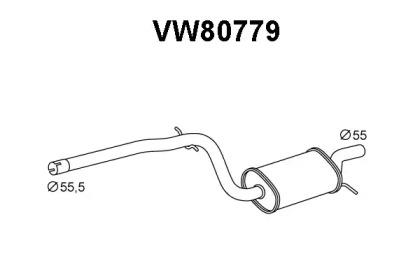 Veneporte VW80779 Середній глушник вихлопних газів Veneporte VW80779 Середній глушник вихлопних газів