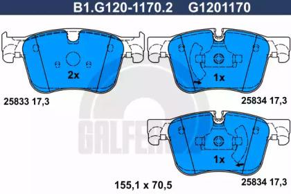Galfer B1.G120-1170.2 Brake pads Galfer B1.G120-1170.2 Brake pads