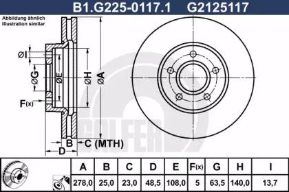 Galfer B1.G225-0117.1 Диск гальмівний Galfer B1.G225-0117.1 Диск гальмівний