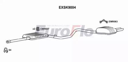 Euroflo EXSK9004 Середній кінцевий глушник ог Euroflo EXSK9004 Середній кінцевий глушник ог