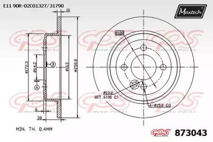 Maxtech 873043.0000 Brake disc Maxtech 873043.0000 Brake disc