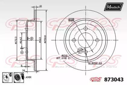 Maxtech 873043.6060 Brake disc Maxtech 873043.6060 Brake disc