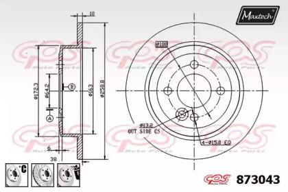 Maxtech 873043.6880 Brake disc Maxtech 873043.6880 Brake disc
