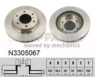 Nipparts N3305067 Диск гальмівний Nipparts N3305067 Диск гальмівний