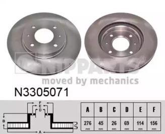 Nipparts N3305071 Brake disc Nipparts N3305071 Brake disc