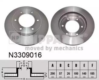 Nipparts N3309016 Brake disc