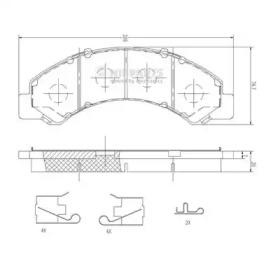 Nipparts N3609013 Колодки гальмівні Nipparts N3609013 Колодки гальмівні