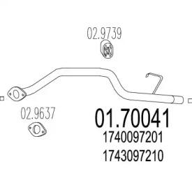 MTS 01.70041 Exhaust pipe MTS 01.70041 Exhaust pipe