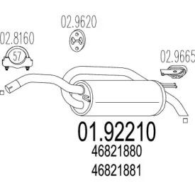 MTS 01.92210 Глушник вихлопних газів кінцевий MTS 01.92210 Глушник вихлопних газів кінцевий