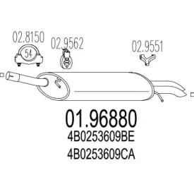 MTS 01.96880 Глушник вихлопних газів кінцевий MTS 01.96880 Глушник вихлопних газів кінцевий