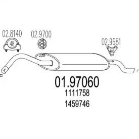 MTS 01.97060 Глушитель выхлопных газов конечный MTS 01.97060 Глушитель выхлопных газов конечный