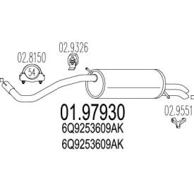 MTS 01.97930 Глушник вихлопних газів кінцевий
