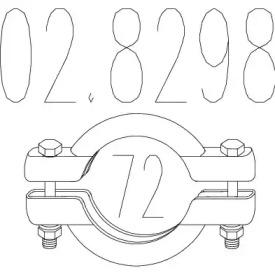 MTS 02.8298 Хомут глушителя MTS 02.8298 Хомут глушителя