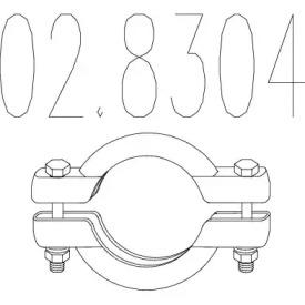 MTS 02.8304 Хомут глушителя MTS 02.8304 Хомут глушителя