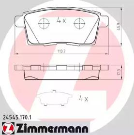 Otto Zimmermann 24545.170.1 Brake pads Otto Zimmermann 24545.170.1 Brake pads