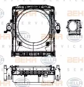 Hella 8MK 376 722-191 Модуль охолодження двигуна (радіатор, вентилятор, дефлектор) Hella 8MK 376 722-191 Модуль охолодження двигуна (радіатор, вентилятор, дефлектор)
