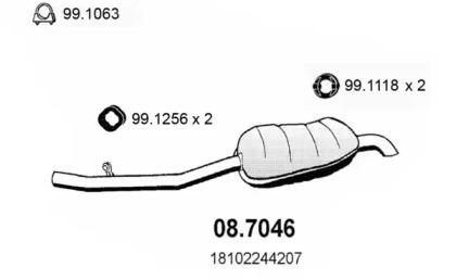 Asso 08.7046 Schalldaempfer Asso 08.7046 Schalldaempfer