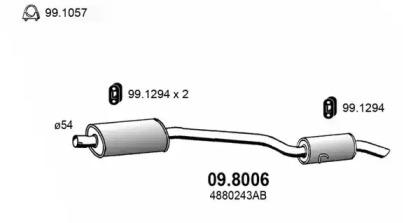 Asso 09.8006 Середній кінцевий глушник ог Asso 09.8006 Середній кінцевий глушник ог