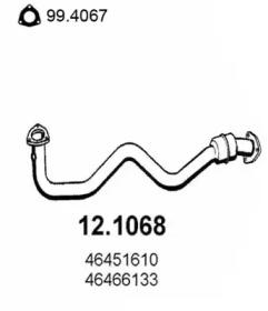 Asso 12.1068 Exhaust pipe Asso 12.1068 Exhaust pipe