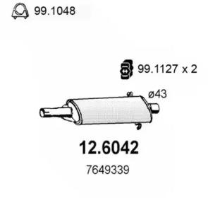 Asso 12.6042 Muffler assy front Asso 12.6042 Muffler assy front